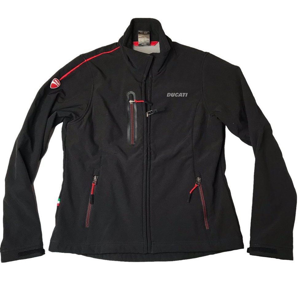 DUCATI Black Full Zip Jacket Size Youth Boy's Girl's Large.  Pockets.